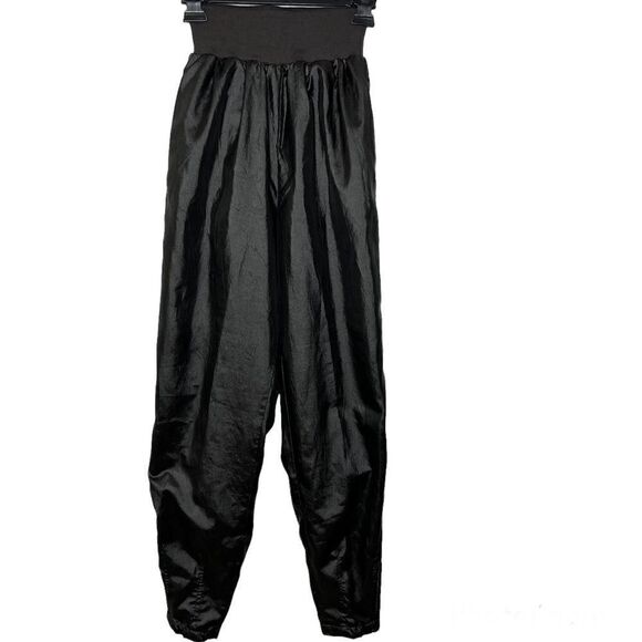 Nike Elite Pants Vtg 90s Sports Black Stretch Waist Shimmering Size Small - Picture 2 of 12